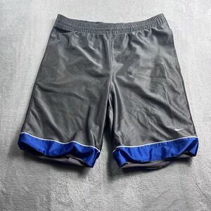 VTG Nike Gray Blue Dazzle Basketball Shorts Silky Shiny Large Baggy Elite Y2K